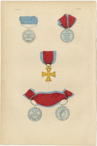 Hanover, Waterloo Medal and Service Medals, Plate XXXIX, Wood Engraving, 1844, view 2