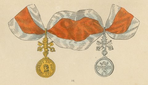 Papal States, Saint Sylvester Cross and Gregory XVI Medals, Plate XXX, 1844, close-up 2