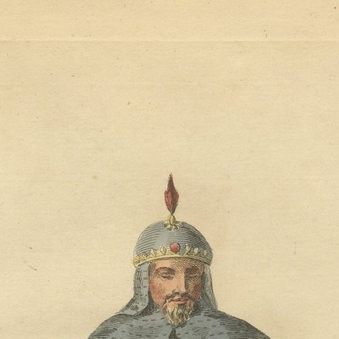 Chinese Mandarin Officer of War, Antique Print, Jefferys 1749, close-up 3