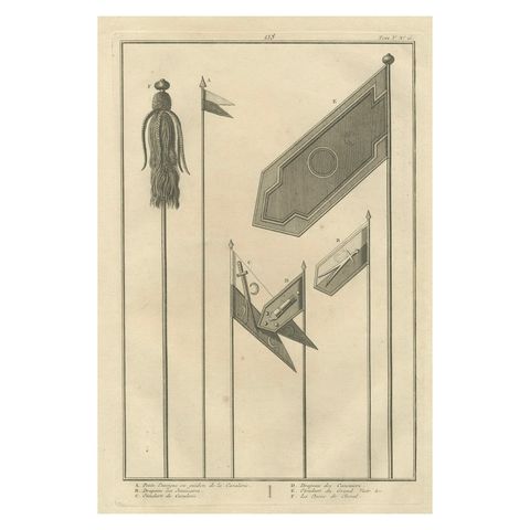 Ottoman Military & Ceremonial Standards, Engraving of Cavalry & Janissary Flags