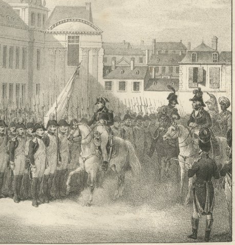 The Consuls Installed at the Tuileries, Paris, Antique Madou Lithograph, 1827, close-up 2