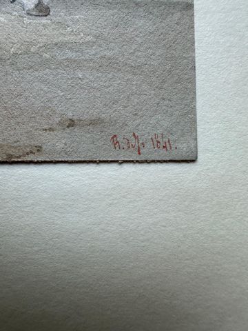Original 1841 Watercolor of Knight on Horseback by Rémy Eugène Julièn, view 3