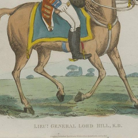 Antique Print of General Rowland Hill by Evans, '1815', close-up 2