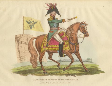 Tsar Alexander I with Telescope Before a Double Eagle Flag, 1815