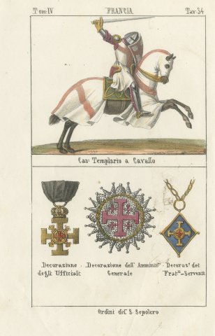 Knight Templar on Horseback and Badges of the Holy Sepulchre, 1842