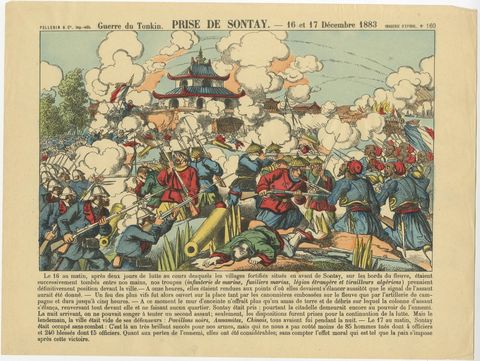 Prise de Sontay, an Épinal Print of a French Tonkin War Battle, 1883, view 2