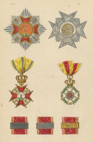 Orders of Baden, Order of Fidelity Insignia, Plate VII, Wood Engraving, 1844