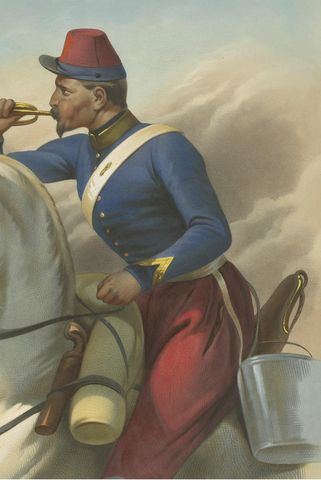 Antique Print of a French Cavalryman During the Battle of the Smala 'circa 1845', view 4