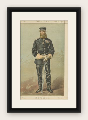 German Military Portrait, Vanity Fair Men of the Day No. 11, 1870, shown framed