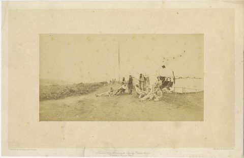 British Army Camp Scenes, Highland and Queen’s Regiments, 19th Century Pair, view 3