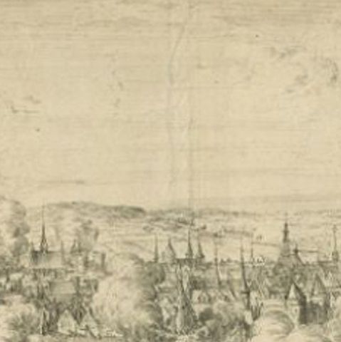Rare Print of the Siege of Doornik Between the English and French Armies, c.1680, close-up 2