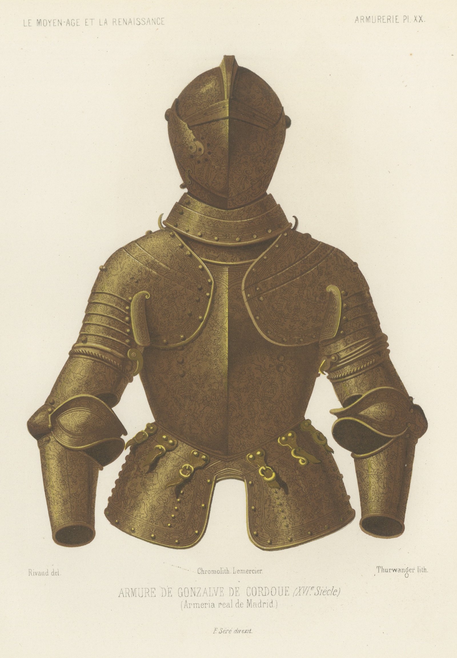 Armor of Gonzalo de Córdoba, Madrid Armory, Antique Print, 1851
