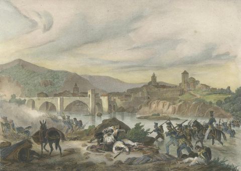 Battle of Besalú: French Troops in Action During the Napoleonic Wars, 1808, close-up 2