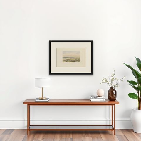 Antique Print of the Battle of Maida, 'circa 1860', shown framed on a wall