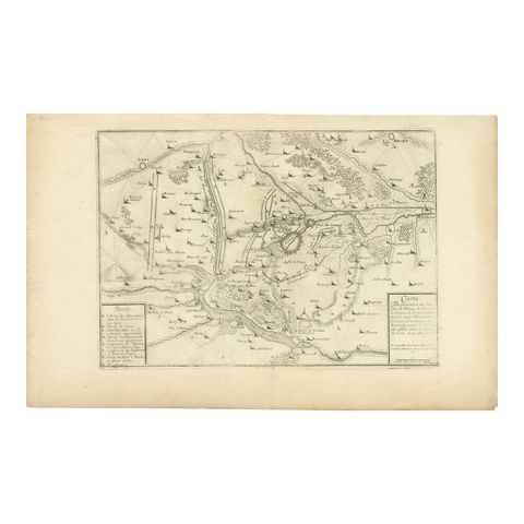 Detailed 1720s Map, Siege of Douay and Lines of Circumvallation, France