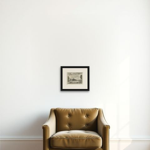 Antique Print of Fortress Nieuwersluis in the Netherlands, 1719, shown framed on a wall