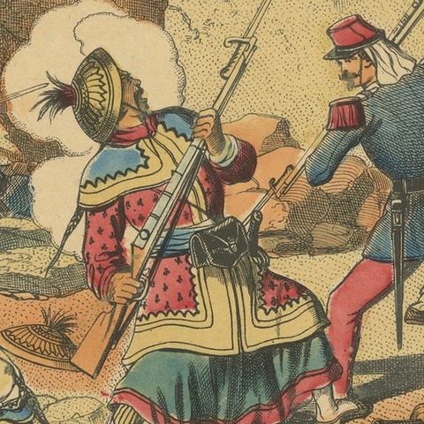 Tonkin War Battle Scene, Défense de Tuyen-Quan, Épinal Print, 1885, close-up 4
