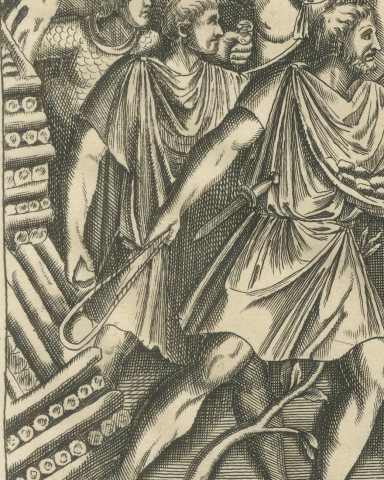 Archers, Slingers and Barbarian Warriors from Trajan's Column, 1722, close-up 1