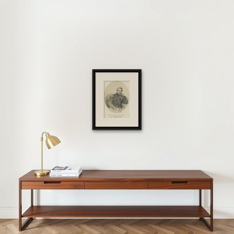 Antique Portrait of a Dutch Officer Named Jan Van Swieten 1874, shown framed on a wall