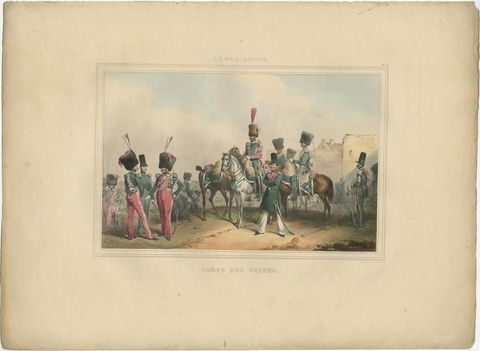 Rare Print of the 'Corps Des Guides' of the Belgium Army Regiment, 1833, view 2