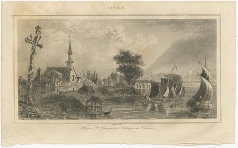 Village of Cedars and Quebec Citadel, Pair of 19th Century Canadian Views, view 2