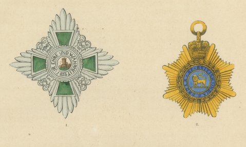Baden and Great Britain, Order of British India, Plate LXXXIX, 1844, close-up 1