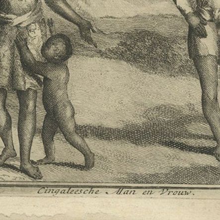Old Print of the Fort at Batticaloa in the Eastern Province Sri Lanka (Ceylon), close-up 3