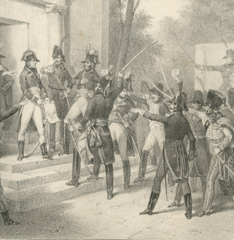 Morning of 18 Brumaire, the Paris Garrison, Antique Madou Lithograph, 1827, close-up 3