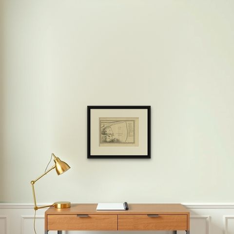 Antique Plan of the Fortress of Tobolsk by Bellin '1768', shown framed on a wall