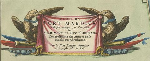 Antique Plan of Fort Mardyck Mardijk, France by S. Beaulieu, 1649, view 3