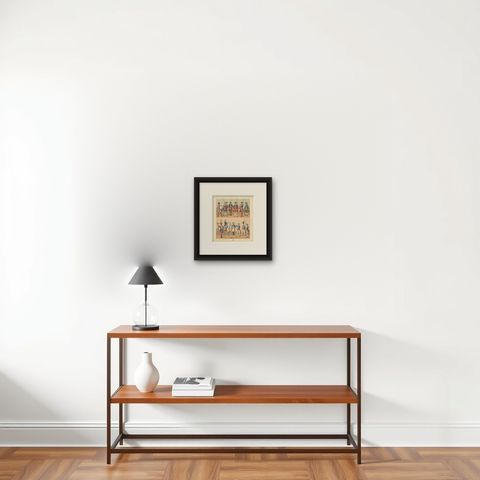 Pl. 126 Antique Print of French 18th Century Military Outfits by Racinet, shown framed on a wall