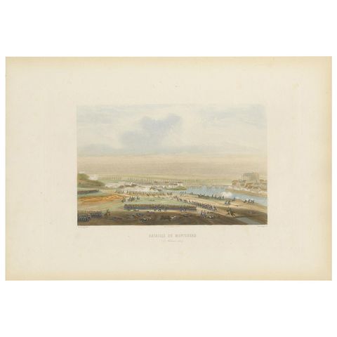 Antique Print of the Battle of Montereau 'circa 1860'