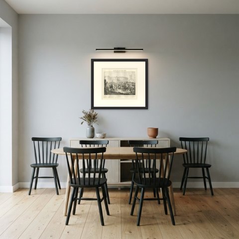 Lyon Rebuilt, the Place Bellecour, Antique Madou Lithograph, 1827, shown framed in a room