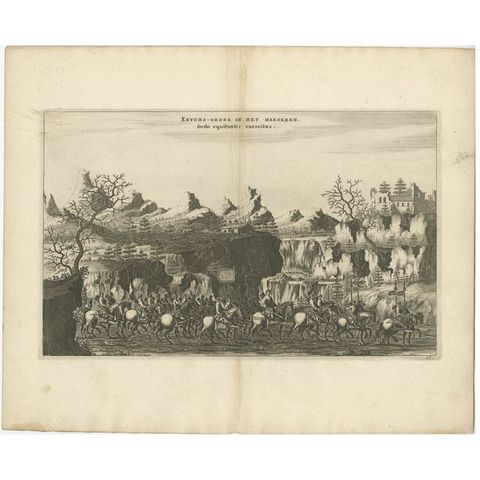 Rare Antique Print of the Chinese Cavalry, 1668, view 2