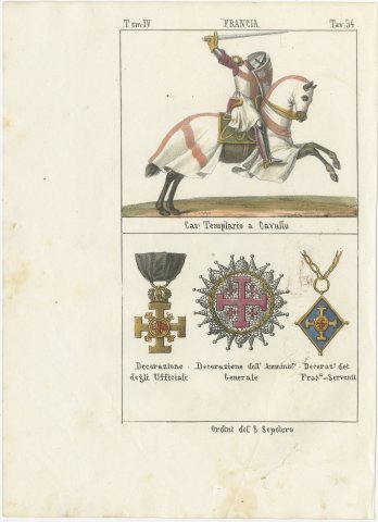 Knight Templar on Horseback and Badges of the Holy Sepulchre, 1842, view 2