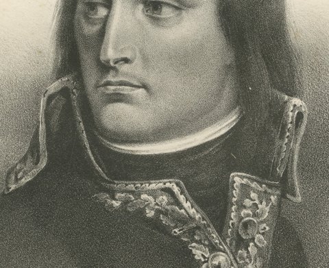Napoleon as First Consul, Frontispiece Portrait, Antique Madou Lithograph, 1827, close-up 3