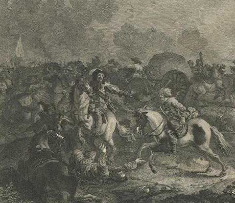 Antique Print of Soldiers Attacking an Ottoman Convoy by Leviez, circa 1778, view 3