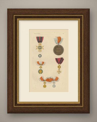 Papal States, Saint Sylvester Cross and Gregory XVI Medals, Plate XXX, 1844, shown framed