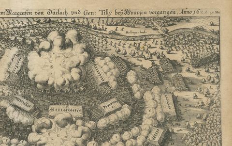 Battle of Wimpfen, 1622: Engraving by Matthäus Merian (ca. 1645), close-up 2