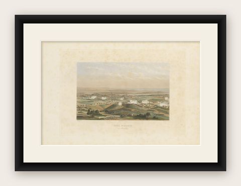 Antique Print of the Battle of Oporto 'circa 1860', shown framed