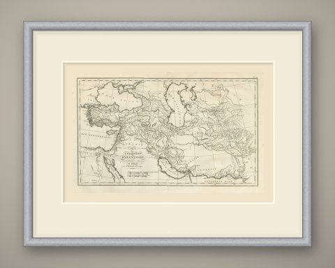 Alexander the Great's Expedition to the Indus, d'Anville Map, 1818, shown framed
