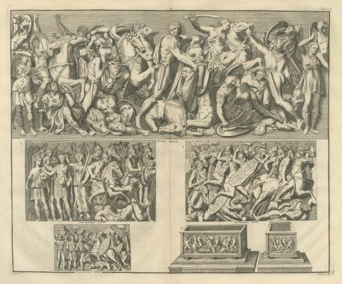 Roman Cavalry Battle Reliefs from Constantine's Arch, Montfaucon, 1722