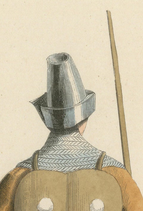 The Mercenary's Garb: Armor and Attire in 'Costume du Moyen Âge, 1847, close-up 3