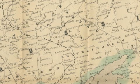 Philips Map of the Seat of War 1854, Black Sea, Turkey & Russia Antique Map, close-up 2