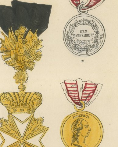 Orders of Austria, Campaign Crosses and Medals, Plate VI, Wood Engraving, 1844, close-up 2