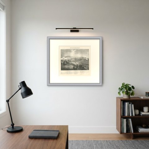 Napoleon's Entry into Milan, Massena's Division, Antique Madou Lithograph, 1827, shown framed on a wall