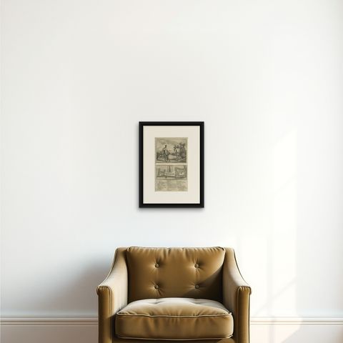 Old Print of the Fort at Batticaloa in the Eastern Province Sri Lanka (Ceylon), shown framed on a wall
