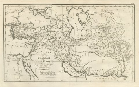 Alexander the Great's Expedition to the Indus, d'Anville Map, 1818