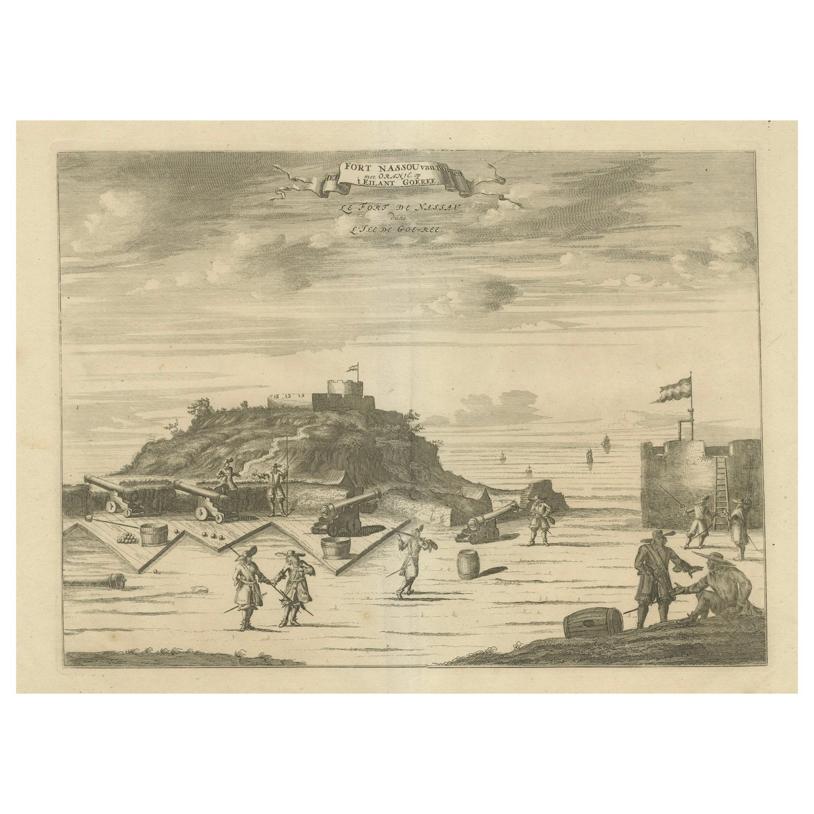 Fort Nassau on the Island of Goree, Dutch Colonial Engraving, c.1700