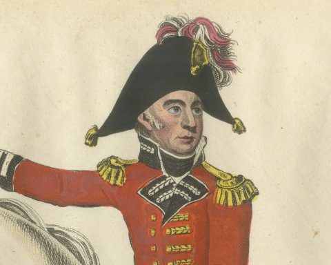 Lord Lynedoch, Sir Thomas Graham, Pointing Toward a Battle, 1816, close-up 1
